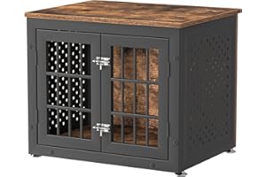 rehomerance 26" Heavy Duty Dog Crate Furniture for Small Dogs, Metal Kennel for High Anxiety Dogs, Chew Proof Pet Cage Indoor, Decorative Dog Kennel End Table