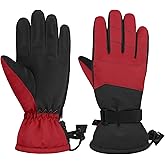 American Trends Kids Waterproof Winter Gloves with Zip Pocket Snow Ski Gloves Boys Girls Toddler Touchscreen Snowboard Gloves