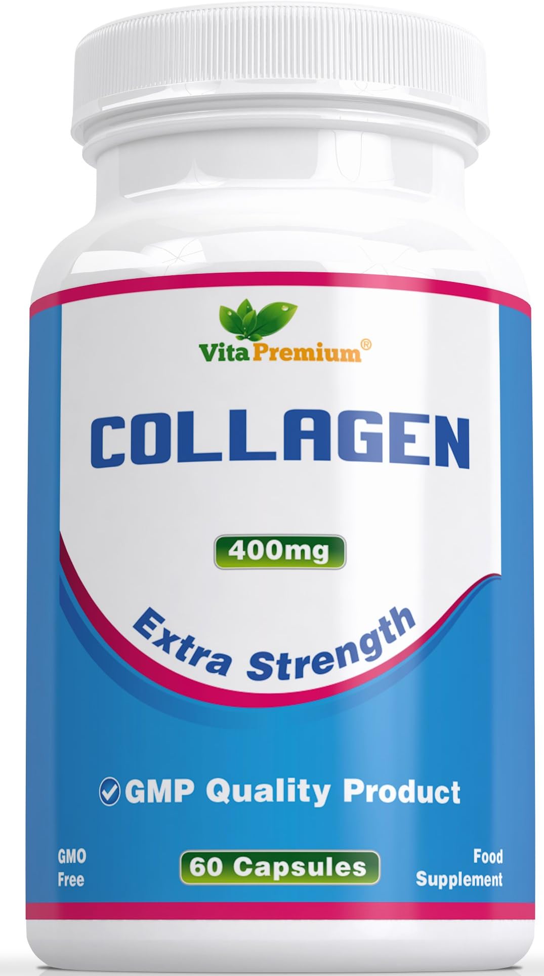Collagen Supplement, 60 Extra Strength Capsules by Vita Premium