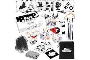 Joyreal Black and White High Contrast Baby Toys for 0 1 2 3 Months Newborn, Sensory Toys for Babies 0-6 Months with Black and White Cards for Brain Development, Montessori Toys for Infants Baby Gifts