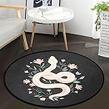 keepcute Round Flowers Area Rug - Snake Non-Slip