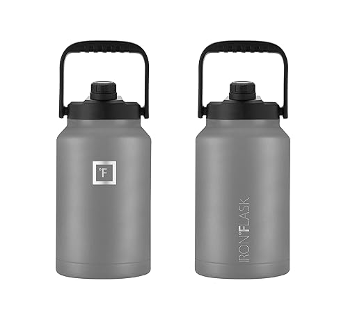 IRON °FLASK Sports Water Bottle 128 Oz/One Gallon,1 Lid, Vacuum Insulated  Stainless Steel, Hot Cold, Double