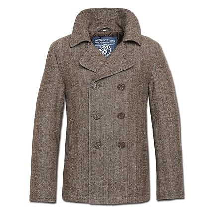 Brandit Jacke PEA Coat Herringbone braun