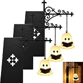 Library Lantern Mini Bookshelf Lamp, Ghost Vintage Hanging LED Book shelf Lights with Bookend-Style Base,Warm Decorative for Home ,Study and Reading Corner,Enchanting Gift for Literary Lovers (3 PCS)