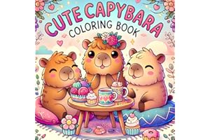 Cute Capybara Coloring Book: for Adults and Kids - Easy and Bold