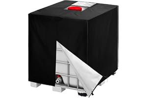 GRANATAN IBC Tote Cover 420D, 275 Gallon, 1000 L Water Tank Protective Cover Outdoor Black