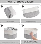 TIMEYARD Cotton Rope Storage Basket 33x25x22.5 cm Grey with Labels view 7