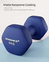 SONGMICS 2 x 5 kg Neoprene Dumbbells Hexagon Harbor Blue SYL910Q01 view 2