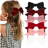 6PCS Velvet Hair Bows Hair Ribbon Clips Big Fall Alligator Clips Hair Accessories for Women Girls Toddlers Kids Baby