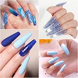 Yueshop 6 Colors Blue Gel Nail Polish Set Glitter Ocean 8ml Each view 3