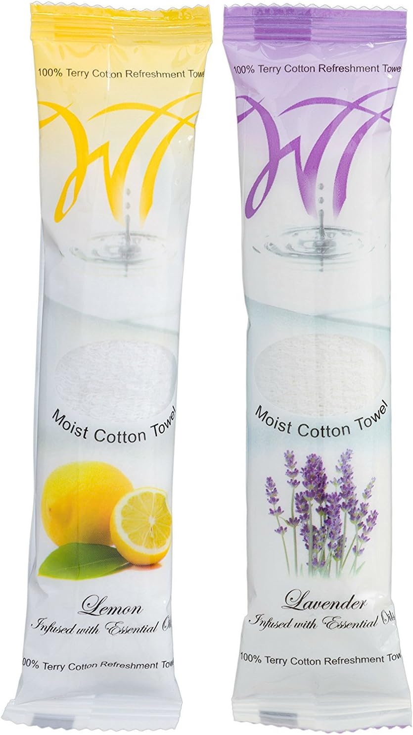 Moist Cotton Towel - Lemon and Lavender (Case of 100)
