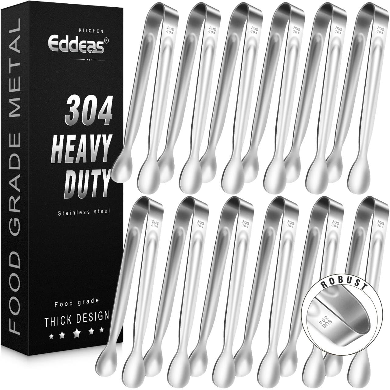 Photo 1 of 12 PCS Mini Serving Tongs, 6 Inch Small Sugar Tongs, Stainless steel Small Kitchen Tiny Food Tongs for Serving Food, Coffee Bar, Tea Party, Desserts Party and Ice Bucket