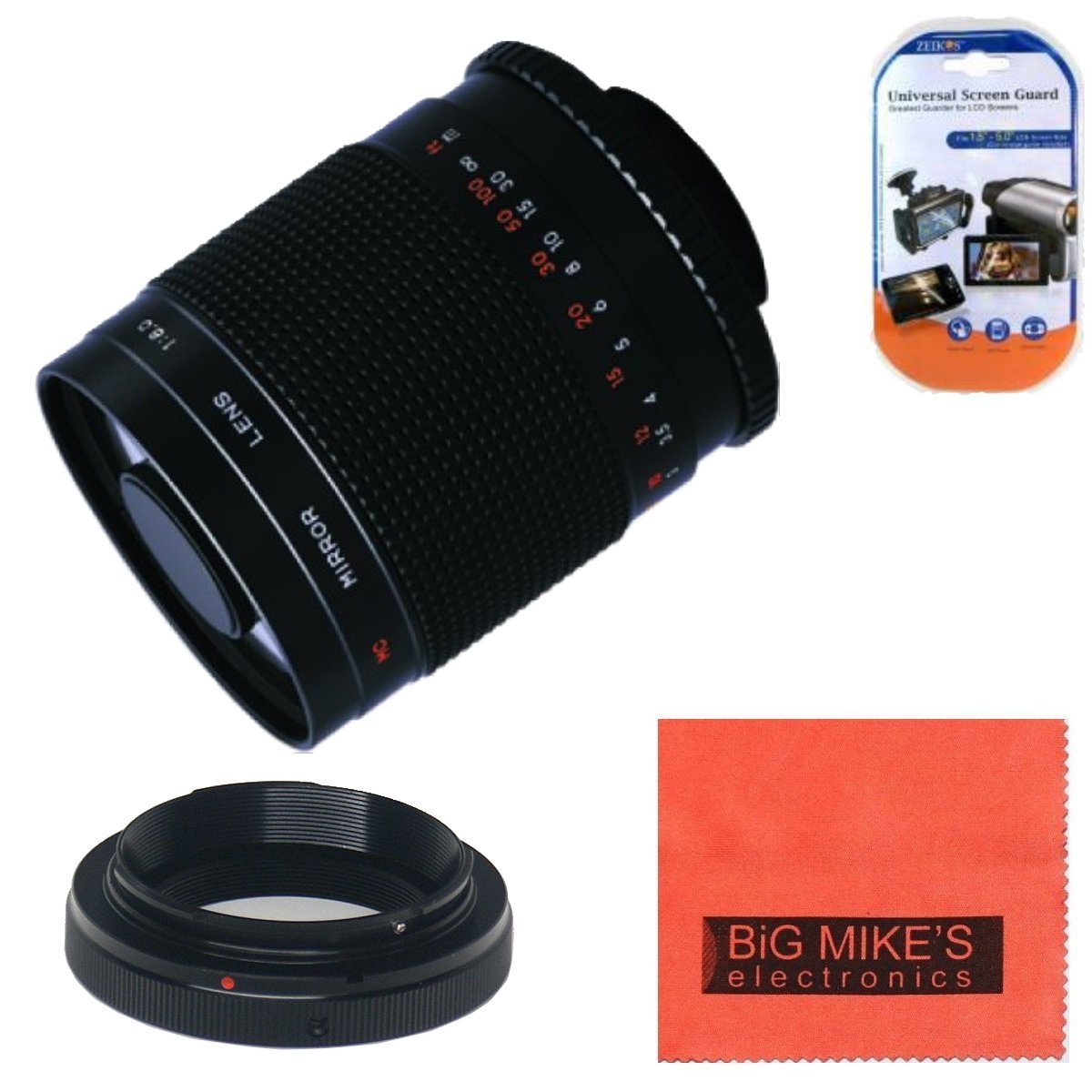 High-Power 500mm f/8.0 Telephoto Mirror Manual Lens for Canon Digital EOS  Rebel T1i, T2i, T3, T3i, T4i, T5i, SL1, EOS 60D, EOS 70D, EOS 80D, 50D,  40D, 30D, ...