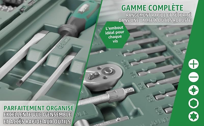 Brueder Mannesmann Werkzeuge - M29085 - Juego de herramienta universal en maletín abatible