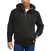 JEMLDL Men's Quarter Zip Hoodies Cotton Fleece Long Sleeve Pullover Sweatshirt With Pockets