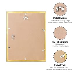 Annecy 8.5x11 Picture Frame Gold（2 Pack）, 8.5 x