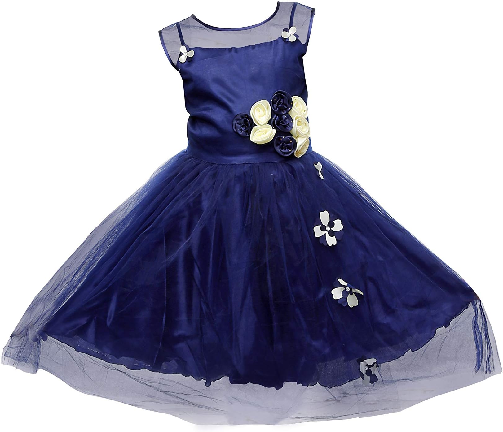 Girls Net Made Festive Rose Frock