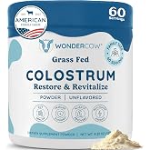 WONDERCOW Grass Fed Colostrum Supplement Powder for Gut Health, Immune Support &amp; Wellness | Natural IgG Pure Whole Bovine Colostrum Superfood, Unflavored, 60 Servings