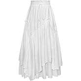 Scarlet Darkness Long Skirts for Women Renaissance Costume Pirate Maxi Skirt Plus Size with Pockets