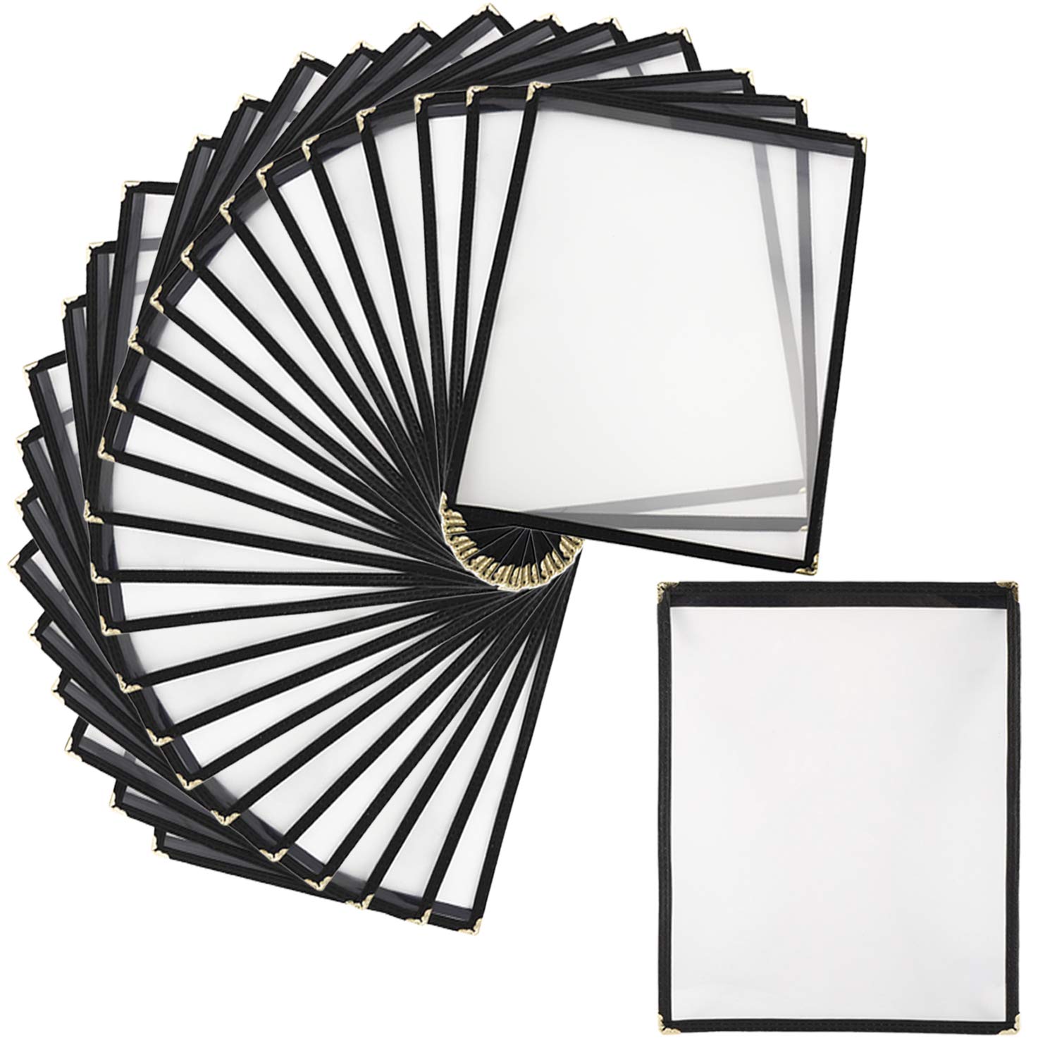 Yaekoo 25 Packs Menu Covers Single Page 2 View Golden Corner Restaurant Menu Covers 8.5"x11" Restaurant Kitchen Coffee Menu Holders