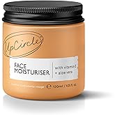 UPCIRCLE Jumbo Face Moisturiser with Argan Powder 120ml - Nourishing Day Cream - Vitamin E, Aloe Vera, Glycerin, Shea + Coconut Butter - Natural, Vegan + Cruelty-Free