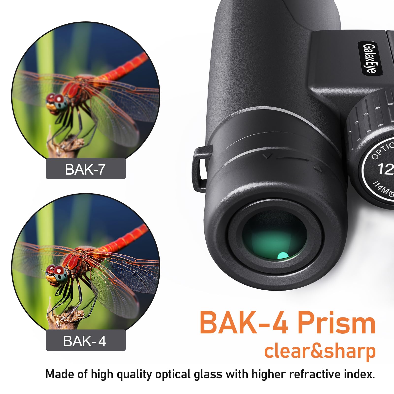 Binoculars for Adults 12x42 GalaxEye Compact with Phone Adapter Large View Easy Focus with HD BAK4 Prism FMC Lens for Bird Watching, Hunting, Stargazing, Cruise, Travel