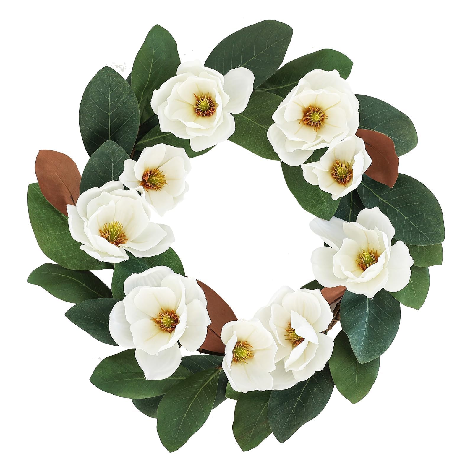Photo 1 of Hometrance All Seasons Wreath for Front Door w/Silk Cream Magnolia, 20Inch Year Round Outdoor Spring Summer Wreath Farmhouse Indoor Decor, Flower Wreath for Wedding Home Wall Window Porch
