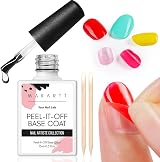 Makartt Peelable Base Coat 15ML Clear Gel Nail Coat with 2 Wooden Sticks
