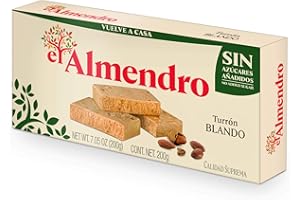 El Almendro Sugar Free Soft Almond Turron (Turron Blando) 7oz (200 G)