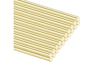 uxcell 20Pcs H65 Brass Round Rods, 1.8mm OD x 200mm Length Solid Stock Lathe Bar, Welding Rod for Knife Handle Pins, DIY Craf