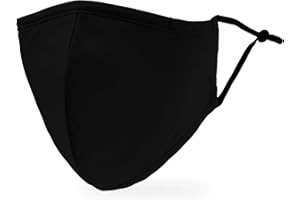 Weddingstar 3-Ply Adult Washable Cloth Face Mask Reusable and Adjustable with Filter Pocket - Black
