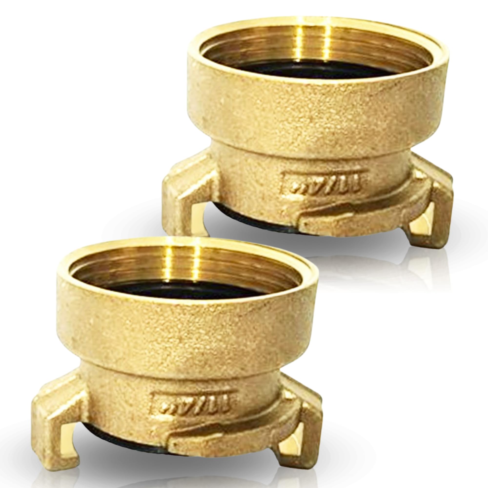 PipeSan Geka Quick Coupling 1 1/4″ – 2-Pack Brass Hose Connector – Female Thread Adapter – Garden Hose Fitting Compatible with Gardena & Geka – Drinking Water Safe – Pressure Tested 16 bar / 120 °C