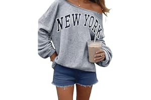 Remidoo Womens Off Shoulder Sweatshirt Drop Shoulder Oversized Long Sleeve Pullover Top