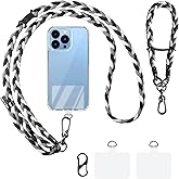 AULEEP 2pcs Cell Phone Lanyard, Crossbody Phone Lanyard Adjustable Lanyard, Universal Anti Theft Neck Lanyard Wrist Strap for Women Men (Black)