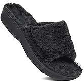 AEROTHOTIC Open Toe Slippers for Women Outdoor Arch Support Sandals Planter Fasciitis Relief Comfortable Soft Footbed & Stylish Straps with Non-Slip Sole Travel Fashion Slides Footwear