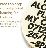 Engraving Studios Deeply Engraved Brass Dog Tag 33mm Round Solid 1.5mm Thick view 3