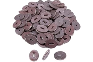 HOLSTEX Cowhide Leather Handle Washers - Oval Shape - (1.30 x 1.00 x .125) - (Chocolate) - USA Made - (for Knife Making & Hobby) - (100 Pack)