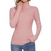 Biffxeu Turtleneck Sweaters for Women Ribbed Long Sleeve Pullover Sweater Slim Fit Jumpers Casual Trendy Knit Tops