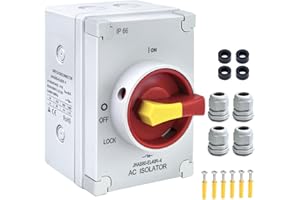 ZGSZJHF 40Amp AC Disconnect Switch AC 800V IP66 Waterproof Isolation PV On Off Rotary Switch 4-Pole Ac Disconnect Box Outdoor 40A ﻿