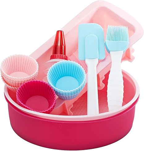 pink silicone baking set
