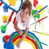 VEYLIN Paint Cups with Brushes 4 Anti Spill Lids 4 Paint Pots Kids Set view 6