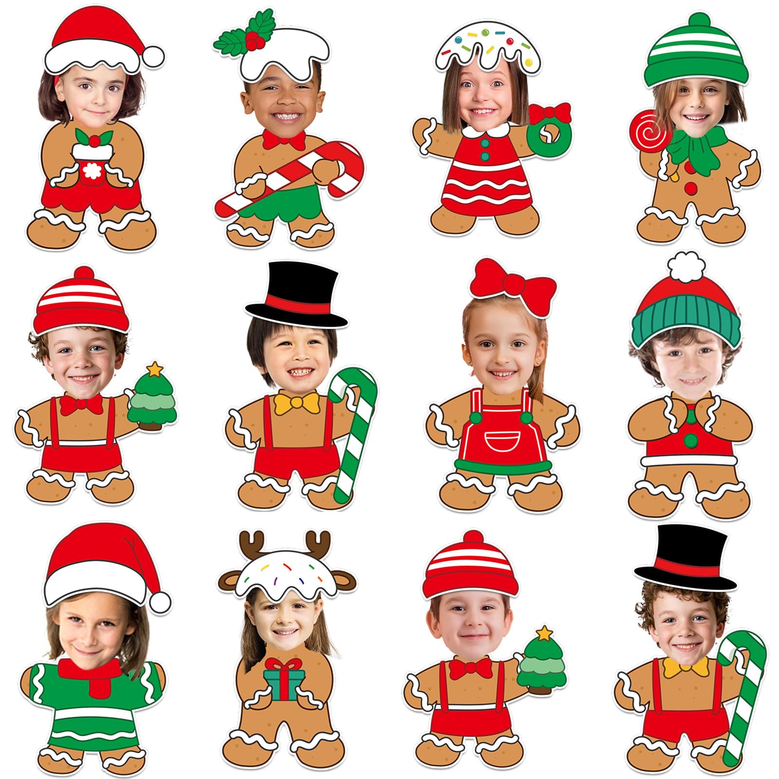 Photo 1 of Christmas Theme Cutouts Gingerbread Man Bulletin Board Decoration Xmas Gingerbread Man Paper Cut-Outs Classroom Decor for Xmas Classroom DIY Craft Photo Wall Door Christmas Winter Party Supplies