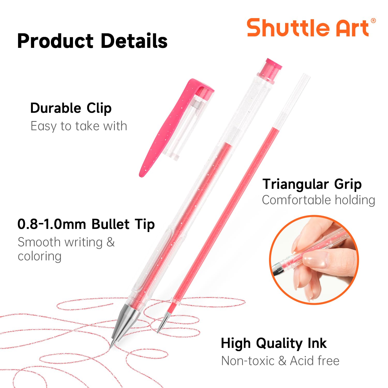 Shuttle Art 120 Unique Colors (No Duplicates) Gel Pens Gel Pen Set for Adult Coloring Books Art Markers