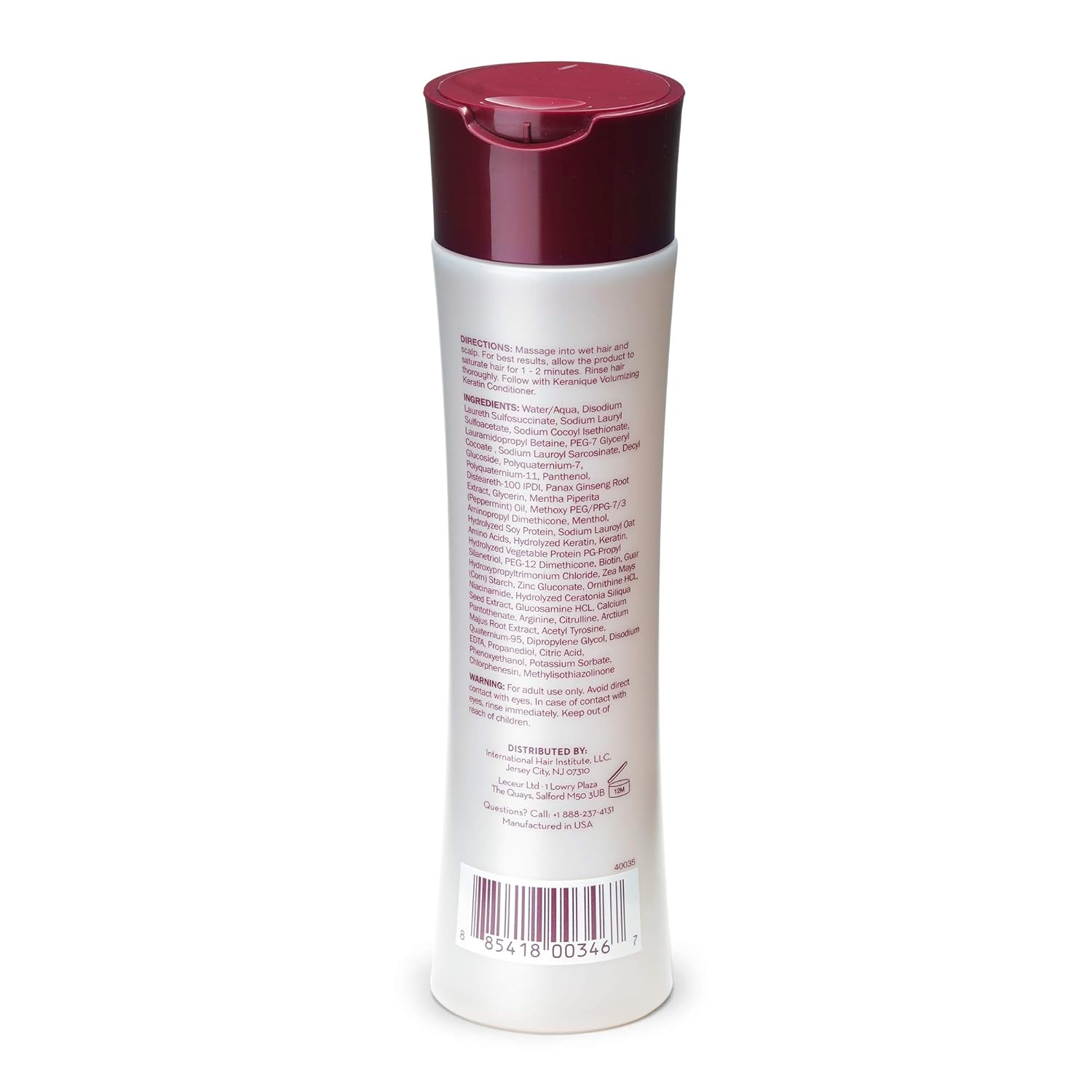 Keranique Scalp Stimulating Keratin Shampoo for Thinning Hair, Hair Regrowth | Keratin Amino Complex, Free of Sulfates, Dyes and Parabens, 8 Fl Oz: Beauty