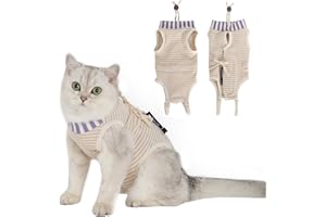 H HIDREAM Cat Clothes for Cats Only Female, Onesie for Women Spaying, Weaning, Skin Disease, Adjustable Cat Surgical Recovery Suit Gown Purple M