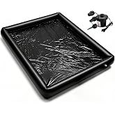 Inflatable Waterproof Massage Mat w/Raised Leak-Proof Edges, Electric Pump | 64x75 Inch Large PVC Spa Protection Pad, Quick Inflation, Easy Clean Surface for Home Massage Therapy, Wellness &amp; Outdoor Use