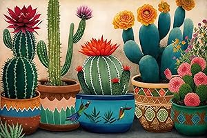 RYMILIE Diamond Painting Kits for Adults - cactus DIY 5D Diamond Art Kits Full Drill Diamond Dots Paintings with Diamonds Gem Art and Crafts Home Decor 12x16inch