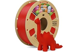OVERTURE Easy PLA 1.75mm 3D Printer Filament, 1kg PLA Cardboard Spool (2.2lbs), Dimensional Accuracy +/- 0.02mm, Fit Most FDM Printer (Easy Red)