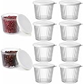 Afgaogw 8 Set 6.8oz Small Glass Bowls with Lids, Clear Meal Prep Containers | Food Grade Glass, With Airtight Lids, Stackable Design, Dishwasher Safe, For Sauces, Desserts, Snacks, Kitchen Storage