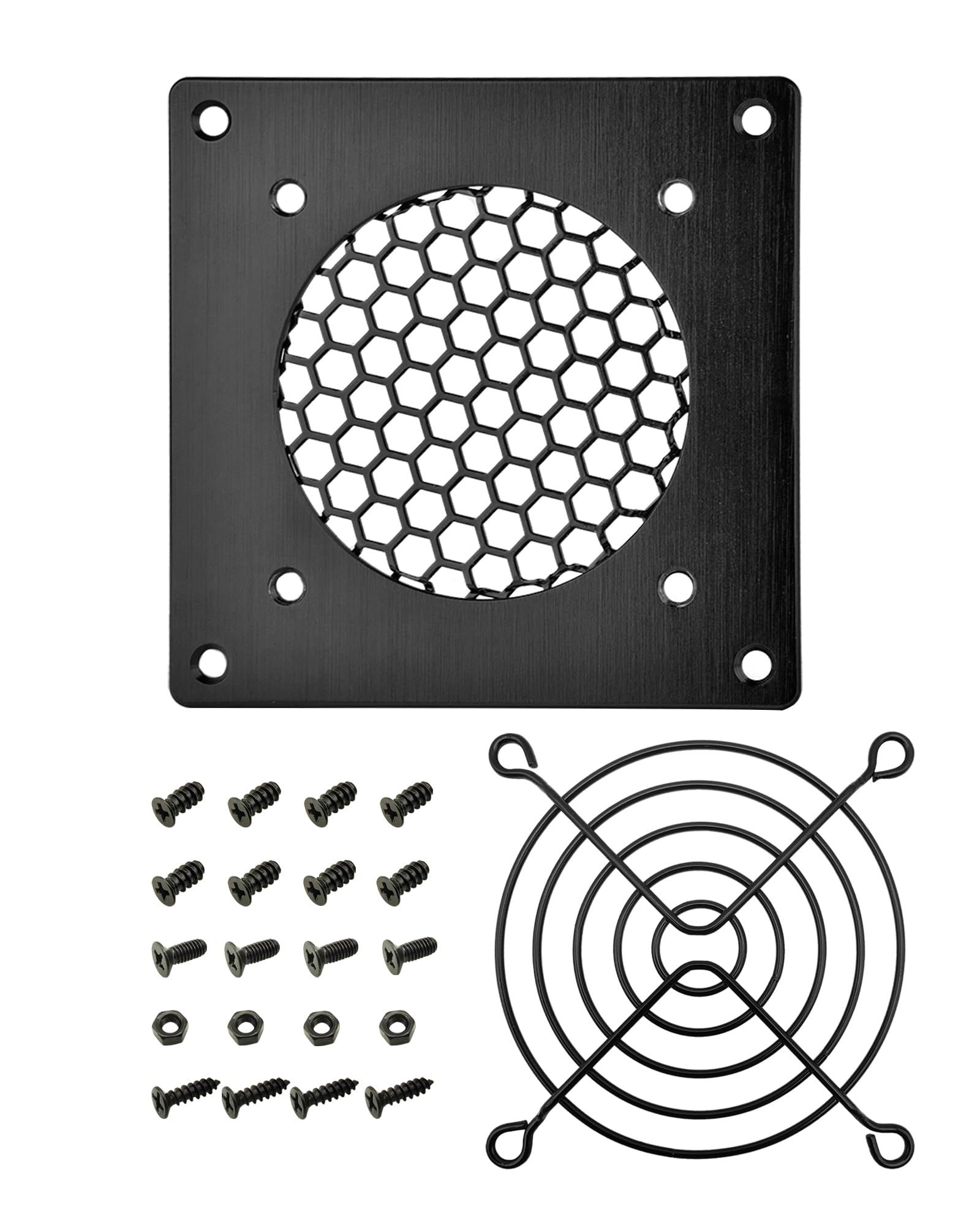 iYueMps Ventilation Grille 80mm Fan Grill Cover for PC Computer AV Electronic Cabinets(Brushed Metal,1set)